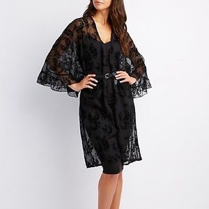 NEW Charlotte Russe Sheer Black Kimono, Sz M